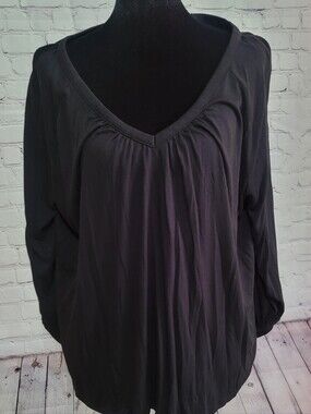 Old Navy Black V-Neck Long Sleeve Women's Top XL
